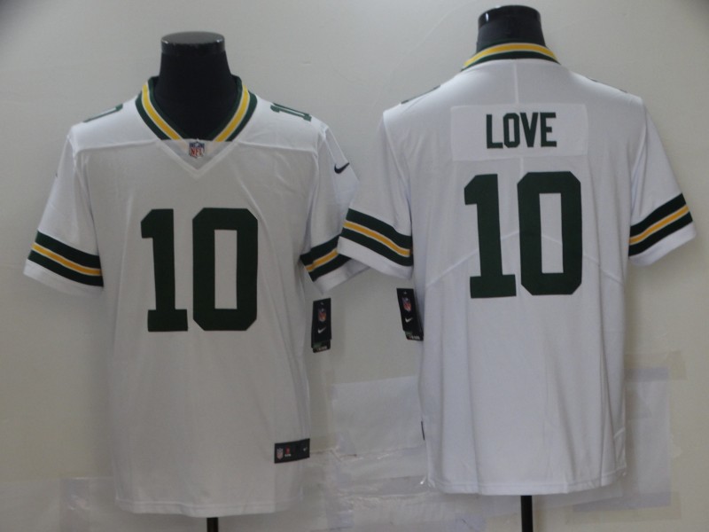 Men's Green Bay Packers Jordan Love #10 White Jersey